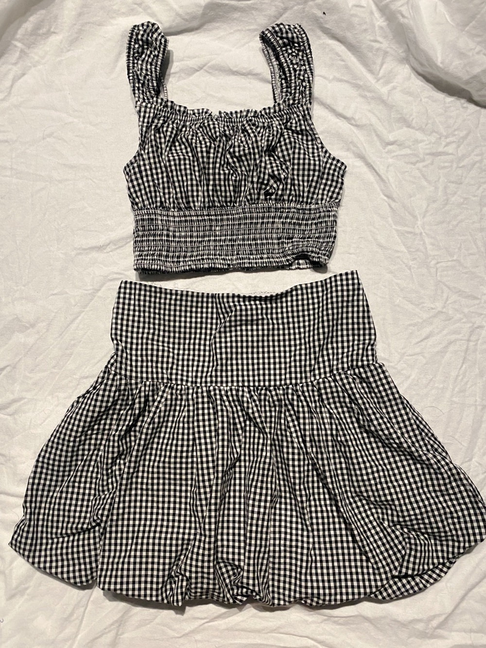 100% Cotton 2 Piece Gingham Set NWOT